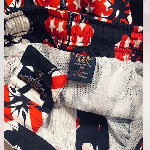 US Polo Assn Mens Patriotic Swim Trunks, Size Med - Picture 5 of 10